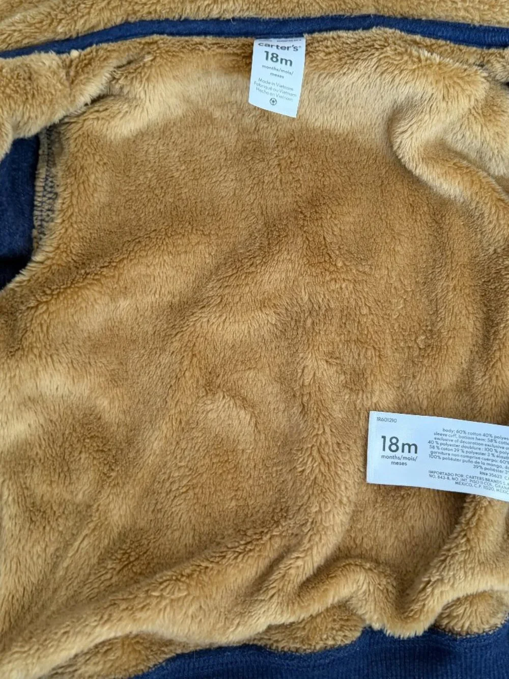 Carter's Toddler Zip-Up Fleece Jacket in Navy Blue